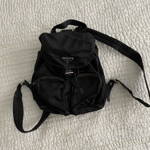 Small black Prada nylon backpack